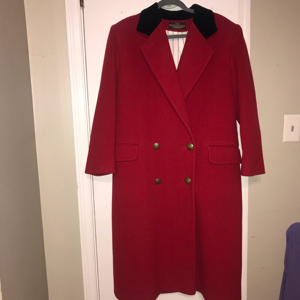 London Fog Vintage Red Wool Full length Coat